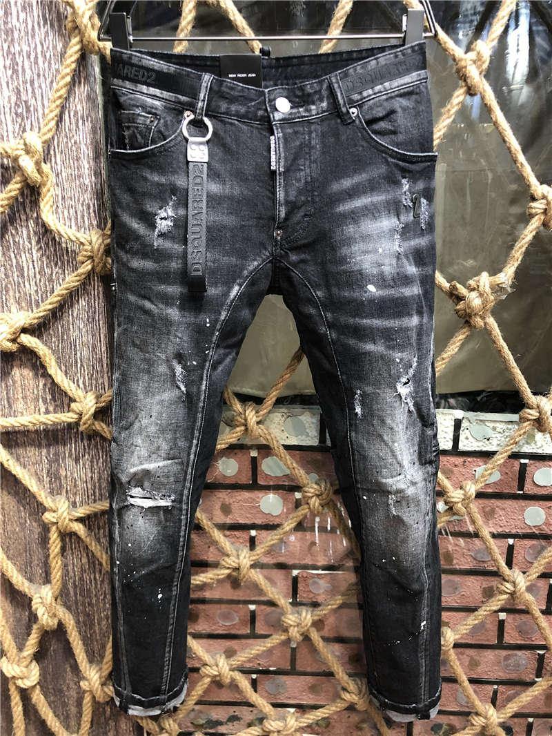 

Jeans SS20 New Arrival Top Quality Brand Designer Men Denim Cool Guy Embroidery Pants Fashion Holes Trou Dsquare 2 DSQUAREDs DSQ2s DSQs sti, A216