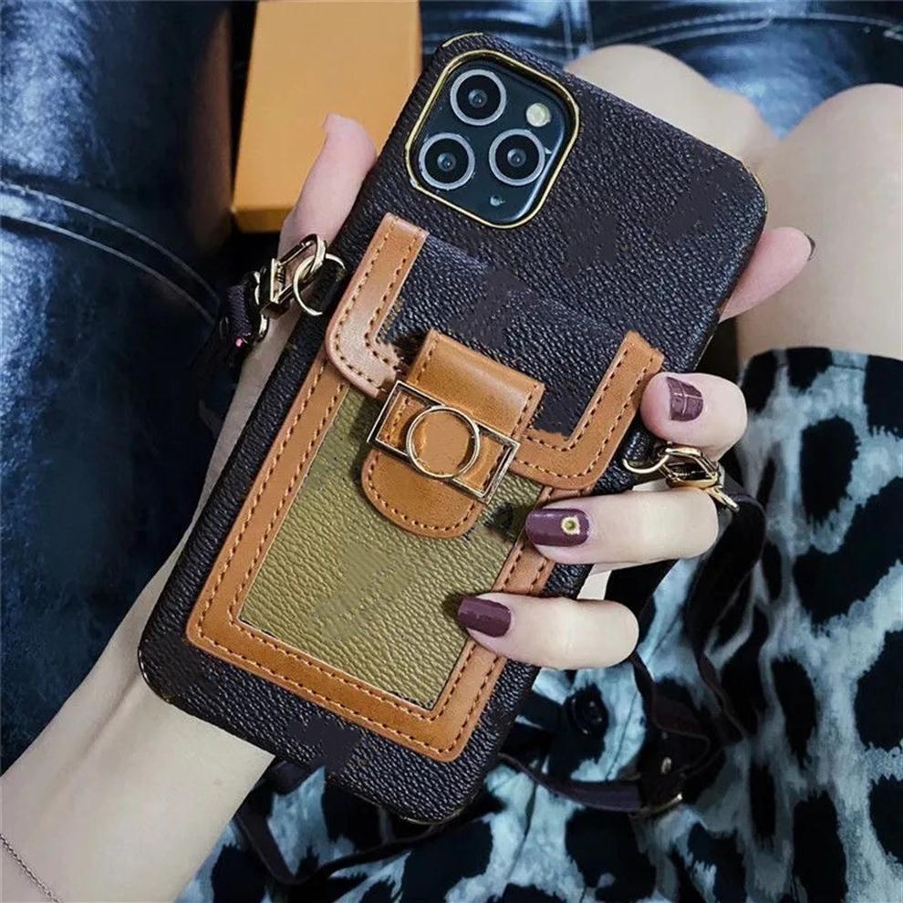 

fashion phone cases for bags iPhone 13 Pro max mini 12 12Pro 12Promax 11 11Pro 11Promax X XS XR XSMAX shell PU leather designer co250f, Brown