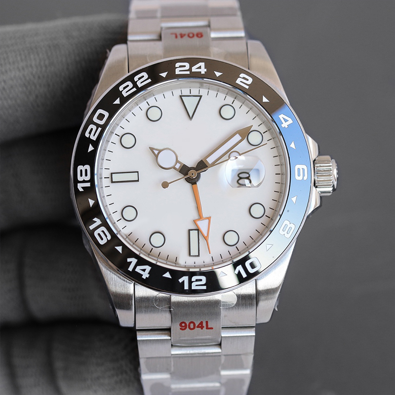 

Luxury High quality mens watches 40mm automatic machine 904L stainless steel strap folding buckle sapphire mirror pointer luminous Montre De Luxe watch With box