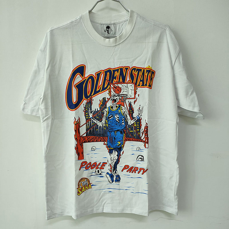 

Basketball Player Warren T-shirt Poole Party Print Tee Mens Lotas Tee Summer Womens T-Shirts Loose Tees Men Casual Shirt Black Top Tee -XL, White