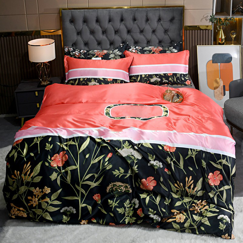 

26 Styles Bedding Sets Silk Woven 4pcs  King Size European Style Quilt Cover Pillow Cases Bed Sheet Duvet Comforter Covers, 17