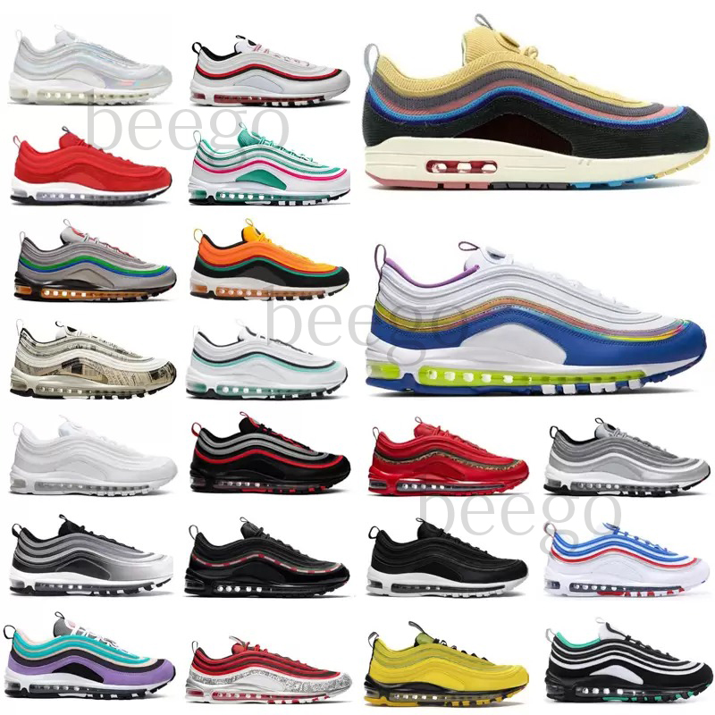 

with box 97 running shoes for men women Halloween Sean Wotherspoon Black Jesus Bright Citron Gradient Fade Bred Gold 97s outdoor sports sneakers mens womens trainers, No.29