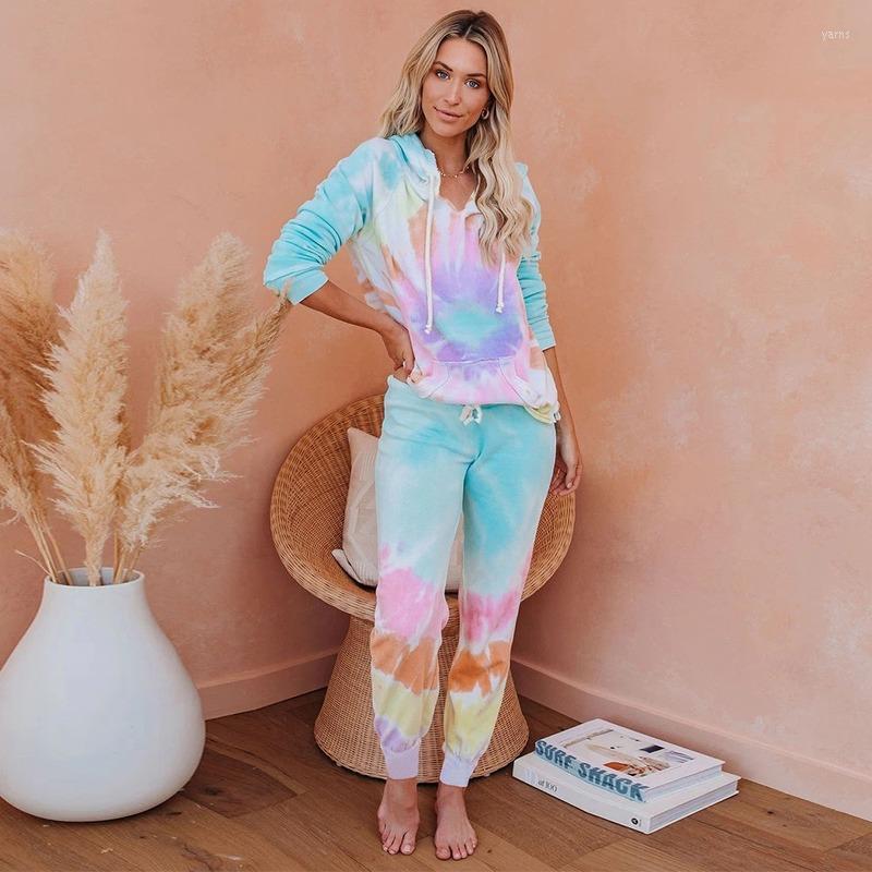 

Tie Dye Tracksuit Women Set 2 Piece Oversize Streetwear Hooded Sweatshirt Woman Pullover Hoodie 2022 Autumn Sport Pants Sets Women' Tracksu