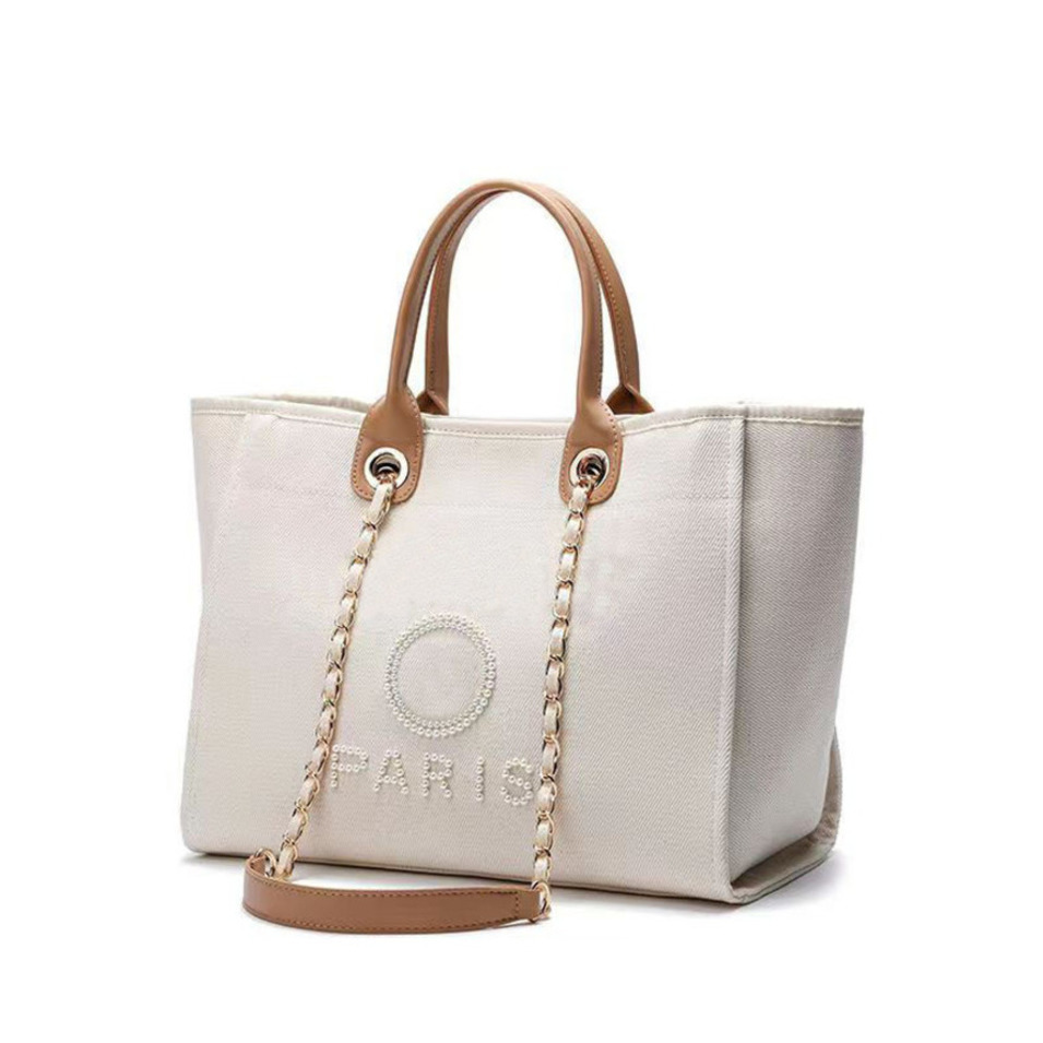 Luxury Fashion Women's Handbags Beach Bags Brand Ch Pearl Label Canvas Women Evening Bag Designers Classic High Quality Small Female Bobby B