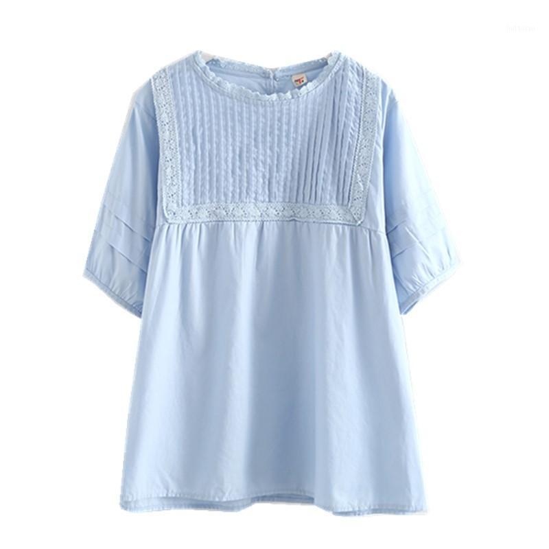 

Women's Blouses & Shirts Kawaii Harajuku Summer Lace Loose Doll Tops Womens, Blue