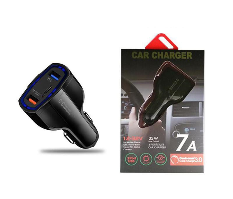 

Quick Charge 3.0 Car Charger 5V 3.5A QC3.0 Fast Charging Car charger Dual USB Type C for Mobile Phone Charger