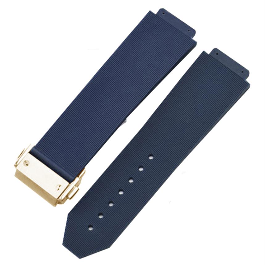 

26mm Band Watch Bracelet For HUBLOT BIG BANG CLASSIC FUSION Folding Buckle Silicone Rubber Strap Accessories Chain2494