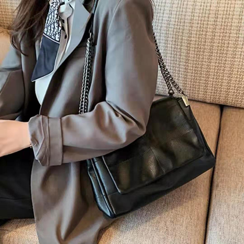 

High Quality Women Pu Leather Shoulder Bag Fashion Designer Ladies Messenger Bags New Luxury Female Large Capacity Crossbody wallets, Black