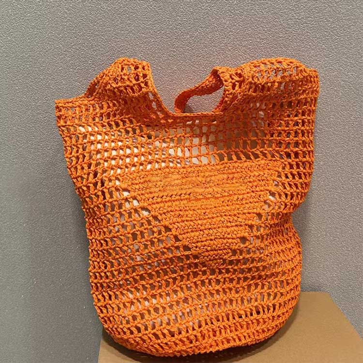 

Beach bag Summer straw bags Hollow Out Knitting bag Big TOTE Girls shoppper Designer shoulder purse Five colors, White