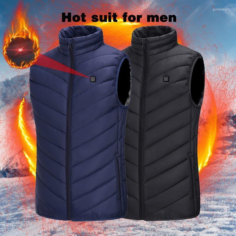 

Men' Down & Parkas 4 Area Heated Vest Men Women Usb Jacket Heating Thermal Clothing Hunting Winter Black Guin22