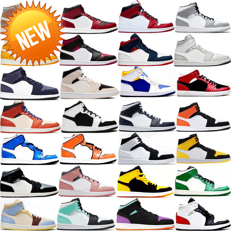 

2022 TOP BOOTS Woman 1s Man Basketball Shoes Mens Sneakers Mid 1 Light Smoke Grey Chicago, Customize