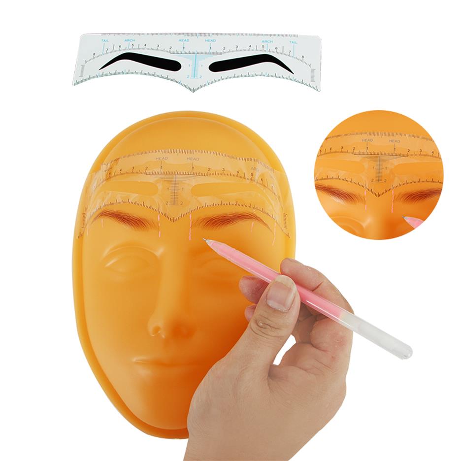 

100pcs Disposable Eyebrow Ruler Stickers for Permanent Makeup Supplies Tattoo Accessories Microblading Shaping Stencils Tattoo Mea315y