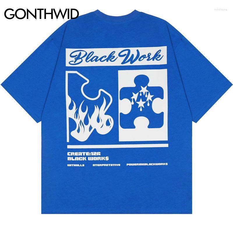 

Men's T-Shirts Oversized Tee Shirt Hip Hop Graphic Print T-Shirt Streetwear Harajuku Casual Loose Short Sleeve Tshirt 2022 Men Cotton Top Bl, Black