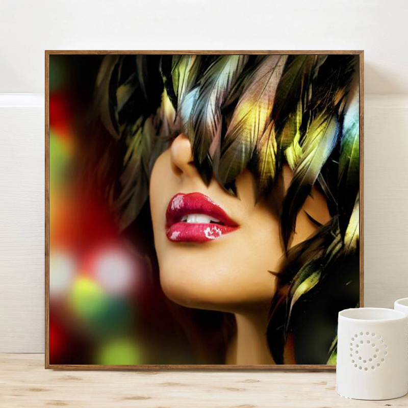 

Wall Painting Posters and Prints Wall Art Canvas Painting Sexy Red Lips and Leather Pictures For Living Room Home Decor No Frame
