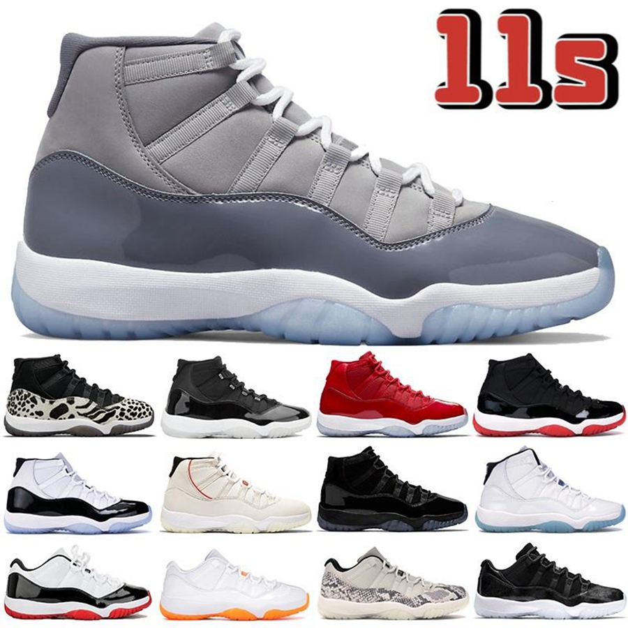 Newest Cool Grey 11 11s Basketball Shoes Animal Instinct 25th Anniversary Legend Blue Concord Bred Snake Light Bone mens sneakers women trainers
