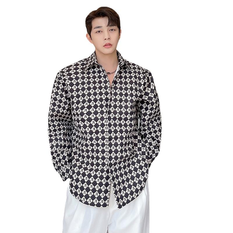 

Men's Casual Shirts Men's Long Sleeve Niche Korean Streetwear Fashion Loose Vintage Plaid Shirt Male Dress TopsMen's, H1586