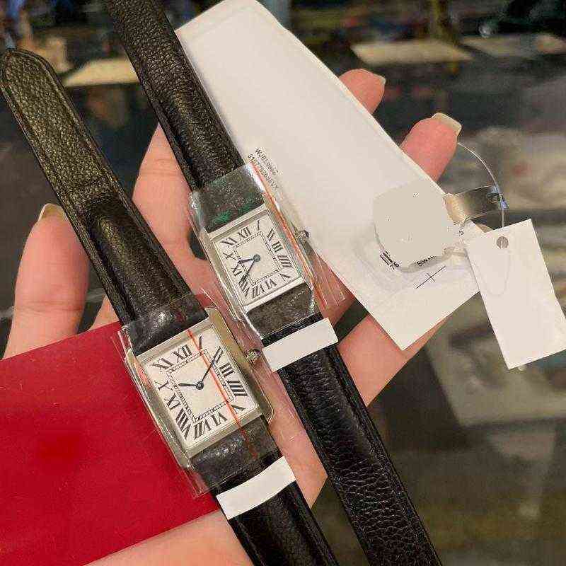 

Tank Cart fashion women's watch Wristwatches Quality Ladies Tanks Watch For Women 24mm Quartz Wristwatch 27mm Black Leather Waterproof, Men big size