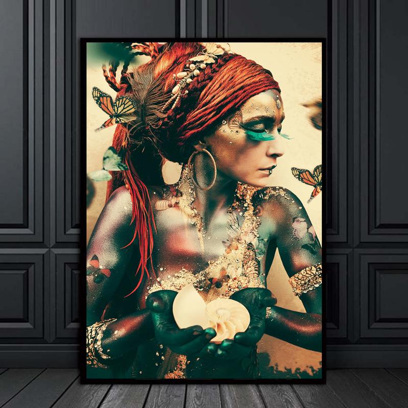 

Paintings Nordic Vintage Nude Posters Women&Butterfly Canvas Painting Modern Colorful Girl Wall Art Pictures For Living Room Decoratio