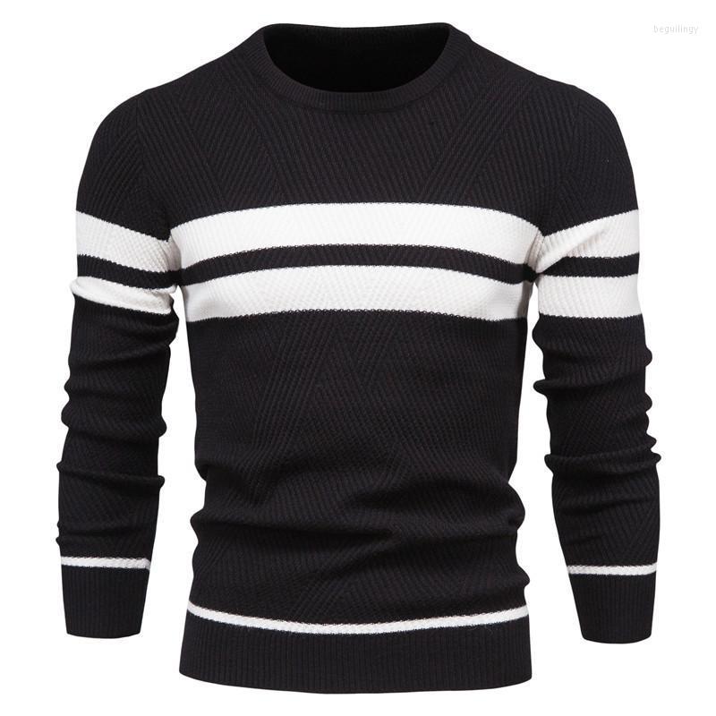 

Men's Sweaters Autumn And Winter Brand Casual Striped Pullover Solid Color V-neck Thickened Base Sweater Begu22, Blue