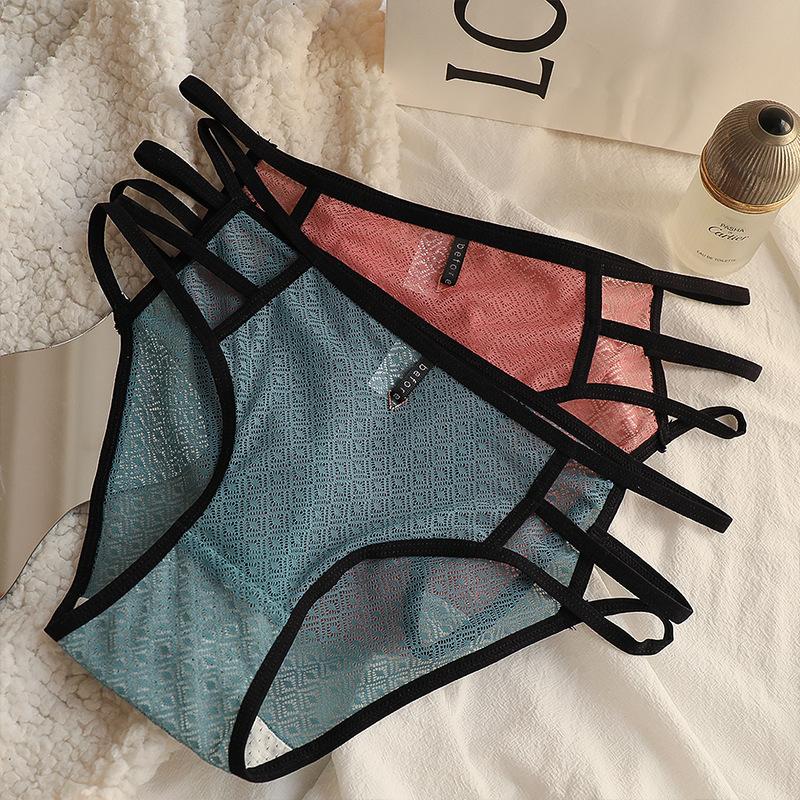 

Women's Panties Women's Underwear FAshion Bandage Hollow Out Briefs Mid Waist Sexy Seamless Comfort Underpants Female LingerieWomen's, Beige