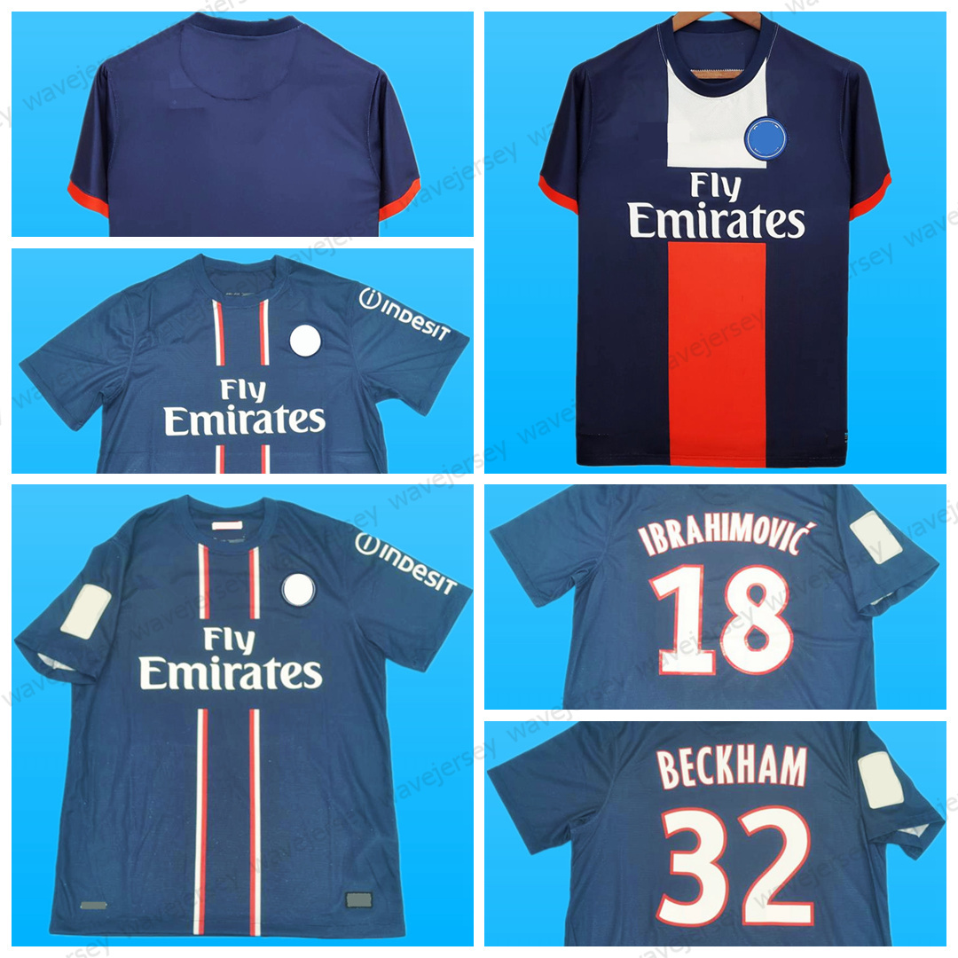 

2012 13 14 SOCCER JERSEYS PSGS maillot classic vintage camisetas football shirts Uniforms men RAI ANELKA IBRAHIMOVIC RONALDINHO SIMONE BECKHAM OKOCHA WEAH LOKO, 12-13 home ucl