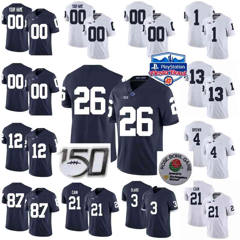 

Custom Penn State Nittany Lions College Football Jerseys Kids Youth John Dunmore Jersey Ta'Quan Roberson Ricky Slade Journey Brown Stitched, Youth blue no name with 150th