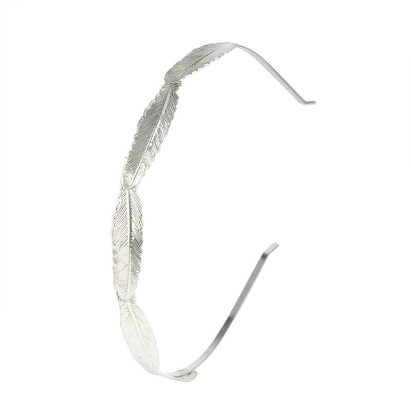 

Hair Clips & Barrettes Feather Accessories Women Silver-color Headband Hairband Fashion Metal Jewelry For Bridal Wedding