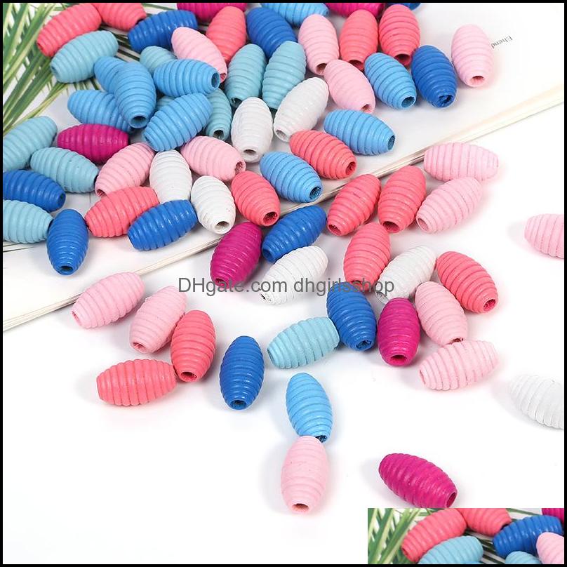 

Wood Loose Beads Jewelry 200 Pieces/Lot 2 Styles Mixed Color Natural Oval Wooden Craf Bead Accessories For Ki Dhgid