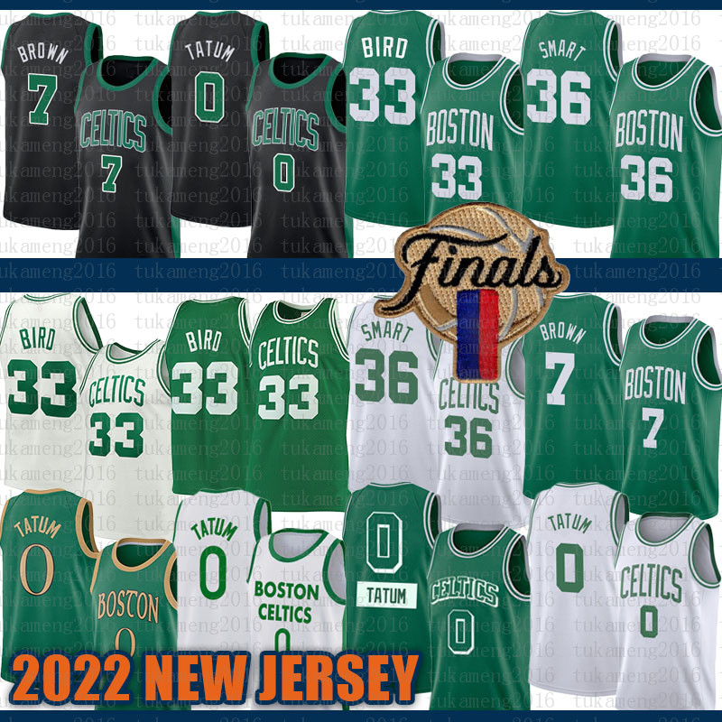 

2022 New Patch Basketball Jerseys 0 33 7 36 Bostons Celtices Jayson Tatum Larry Bird Jaylen Brown Marcus Smart 5311, Jersey