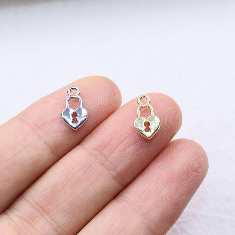 

Charms Eruifa 20pcs 6 10mm Pretty Mini Polished Lock Wholesales Necklace Earring Bracelet Jewelry DIY Handmade 2 ColorsCharms
