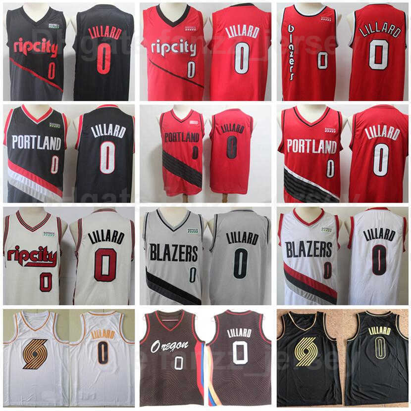 

Basketball Damian Lillard''nba''Jersey 0 For Sport Fans Breathable Pure Cotton All Stitched Team Color Red White Black Grey Brown High
