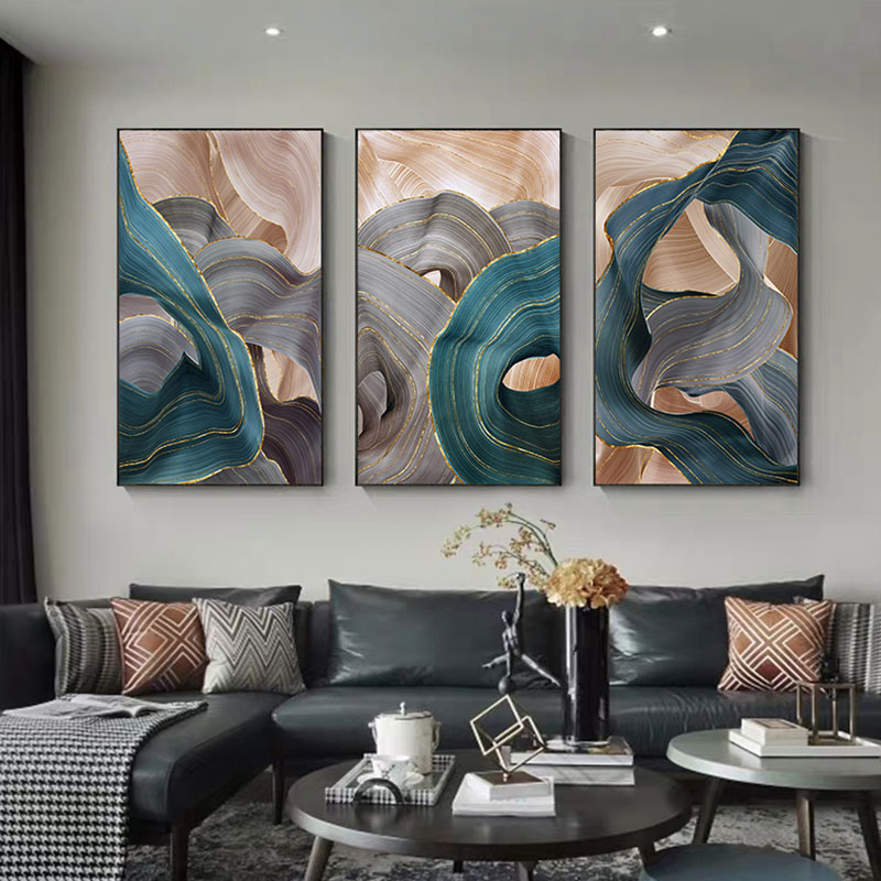 

Gold Art Poster Nordic Canvas Painting Modern Abstract Luxury Ribbon Posters Prints Wall Pictures for Living Room Bedroom Decor