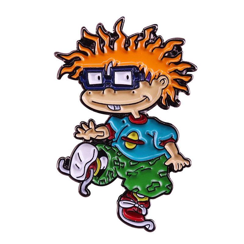 

Chuckie Finster Rugratsss badge Cute Cartoon Red Hair Boy Brooch 90s nostalgic childhood jewelry, As picture