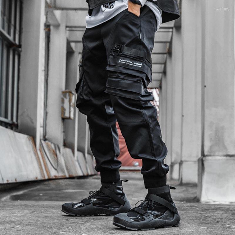 

Men's Pants High Street Cargo Streetwear Casual Jogger Harakuju Black Multi Pockets Oversized Trousers For MaleMen's Heat22