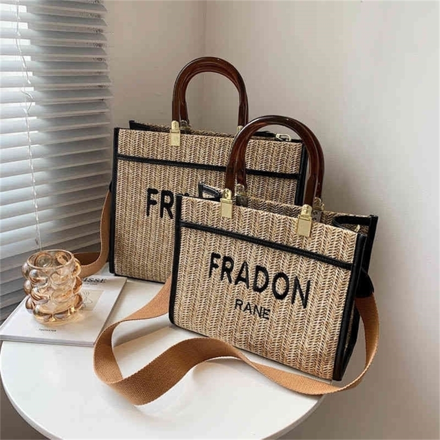 

65% off wholesale online Net red same straw Tote high capacity woven handbag retro versatile One Shoulder Messenger Bag 51VR, Khaki