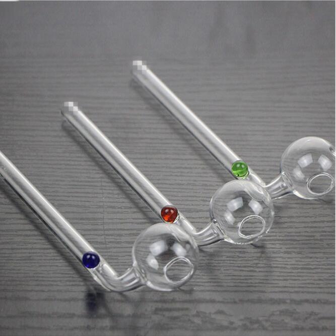 

14cm Curved hookahs Glass Oil burners Glass Bong Water Pipes with different colored tobacco balancer for smoking G12
