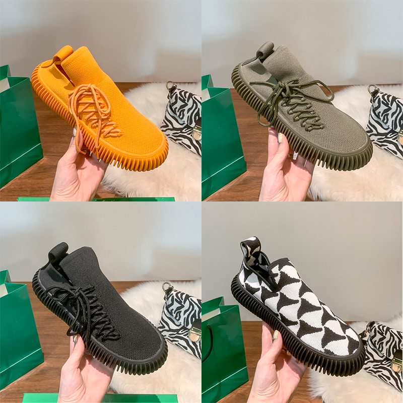 

designer running shoes Bottegas Ripple Tech Knit Sneaker luxury mens Sneakers Lace-up Orange Black khaki Cane sugar Venetas top men women Outdoor sneaker trainers, Shoe box