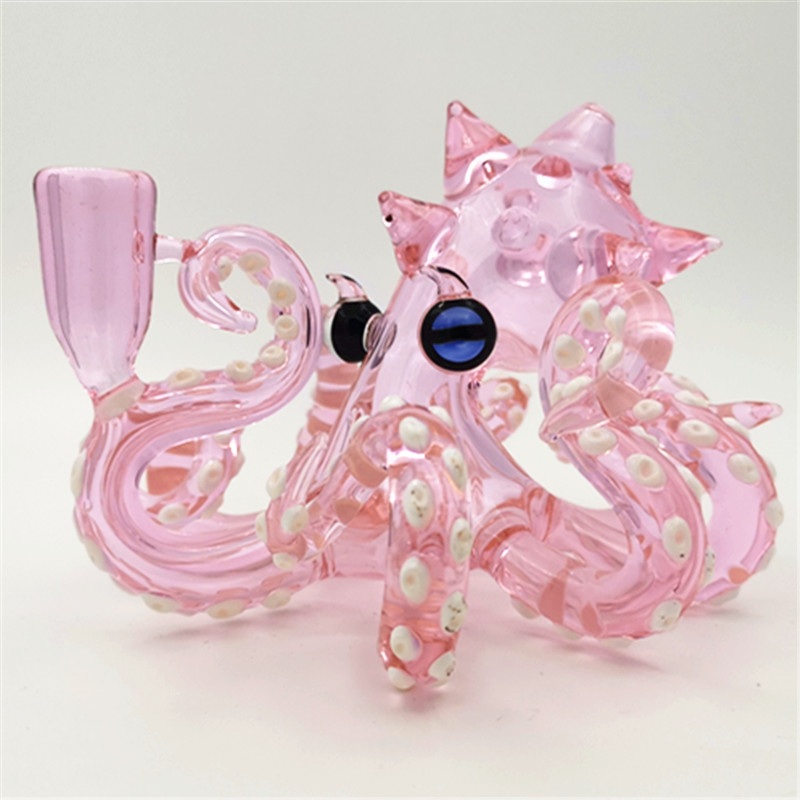 

Octopus Water Bong Pink Dab Rig Pipe Hookah 14.4mm Female Joint Bubbler Borocilicate Craftbong