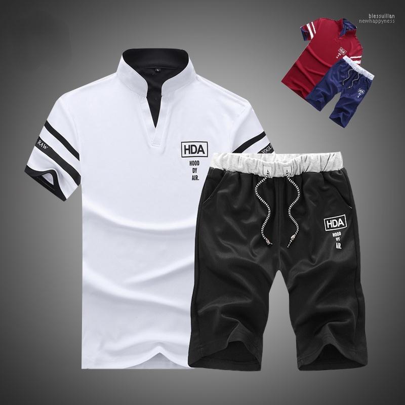 

Men's Polos Summer Shirt Mens Short Sleeve Shorts Suit Male Solid Jersey Breathable 2PC Top Set Fitness Sportsuits MenMen's Men'sMen's Bles2, Red em091
