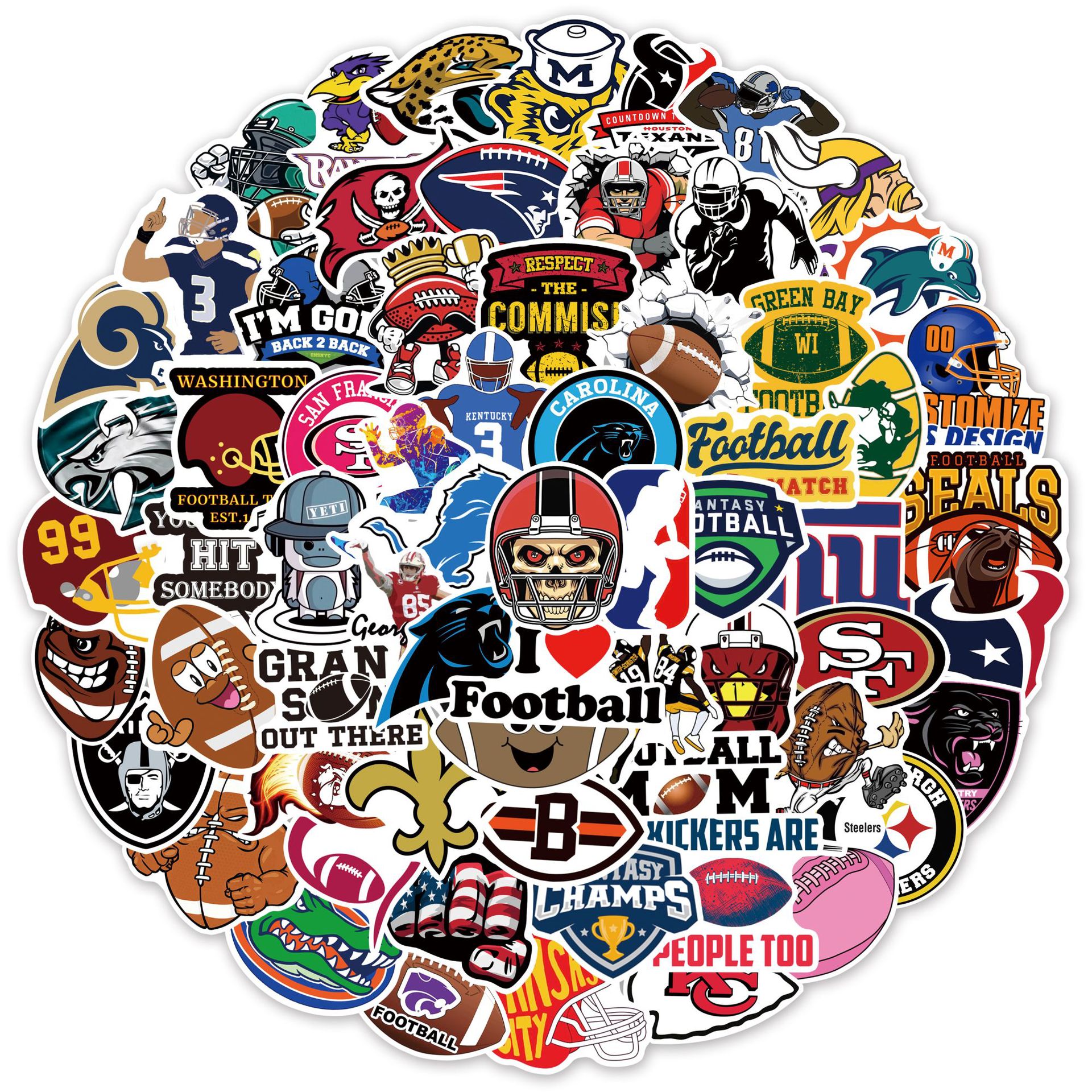 

108 rugby graffiti stickers suitcase guitar car computer waterproof PVC stickers, Customize