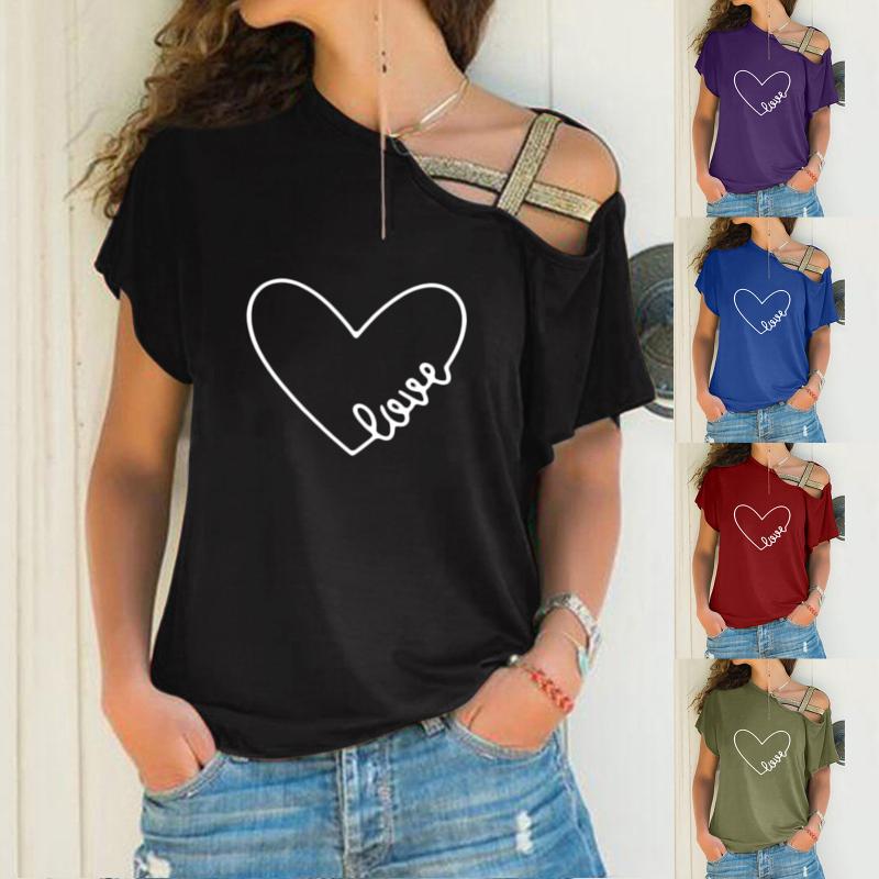 

Women's Blouses & Shirts White V Neck Tee For Women T-Shirt Blouse Irregular Casual Short Cross Ladies Shoulder Sleeve Wick Shirt WomenWomen, Green