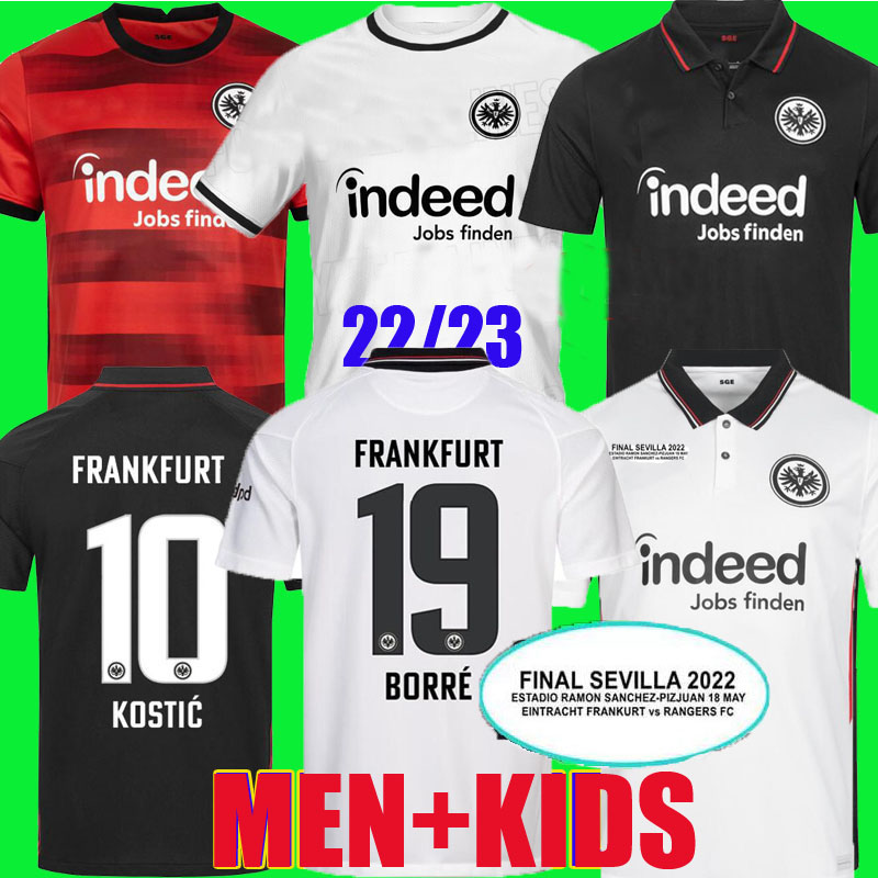 

21 22 23 Eintracht Frankfurt soccer jersey cup league final BUDAPEST 2021 2022 2023 SOW Borre KOSTIC HAUGE Younes football men kids kit KAMADA HINTEREGGER shirts, 22/23 home patch