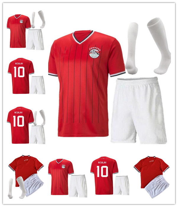 

2022 2023 Egypt KAHRABA Mens Soccer Jerseys 22 23 National Team Home Red Away White M.SALAH RAMADAN KAHRABA ELNENY Trezeguet Football Shirt Uniforms kids
