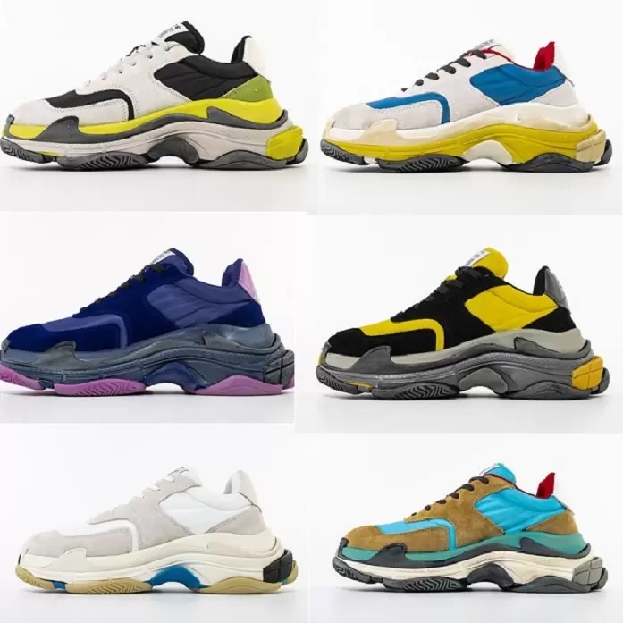 Designer Casual Shoes Paris 17FW Triple-S 2.0 Sneakers Fashion Women Man Thick Soled Height Increasing Vintage Old Dad Trainers Top Quality Size