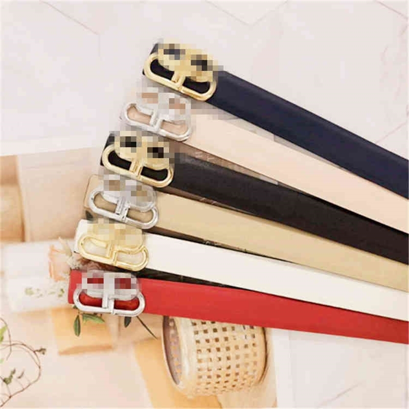 

2022 mens leather belts 2021 new B family two-layer leather thin belt, sweet leisure, Blue