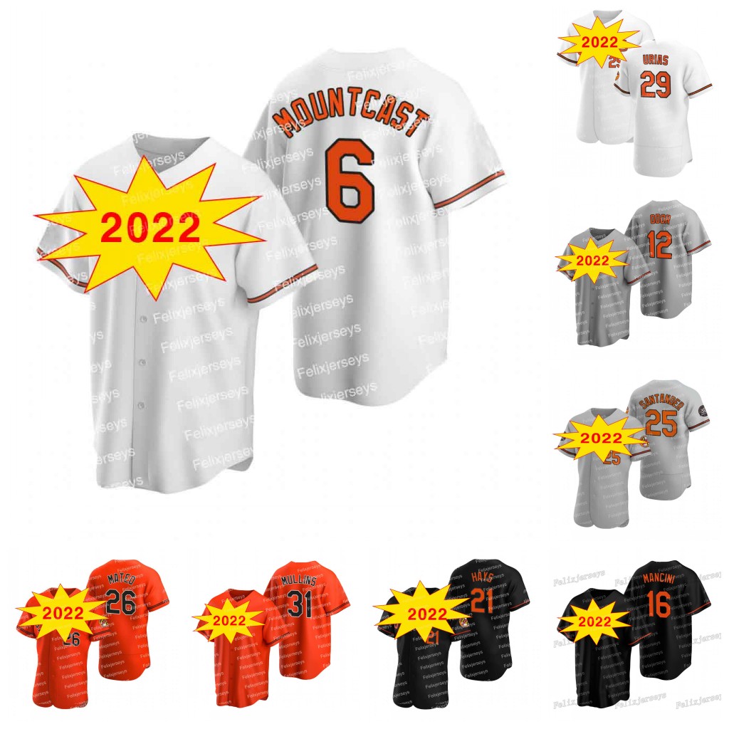 

25 Anthony Santander Baseball Jersey Jorge Mateo Ryan Mountcastle Cedric Mullins Austin Hays Trey Mancini Ramon Urias Rougned Odor Chris Owings Kelvin Gutierrez, Cool base orange