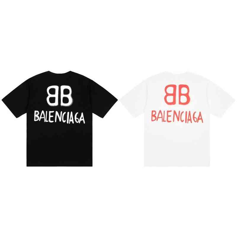 

designer t-shirt men sweatshirt bbalencaigas High Version 2022 Paris Fashion Brand Back Bb Large Print Short Sleeve Loose and Versatile Couple Casual T-shirt Ins, White