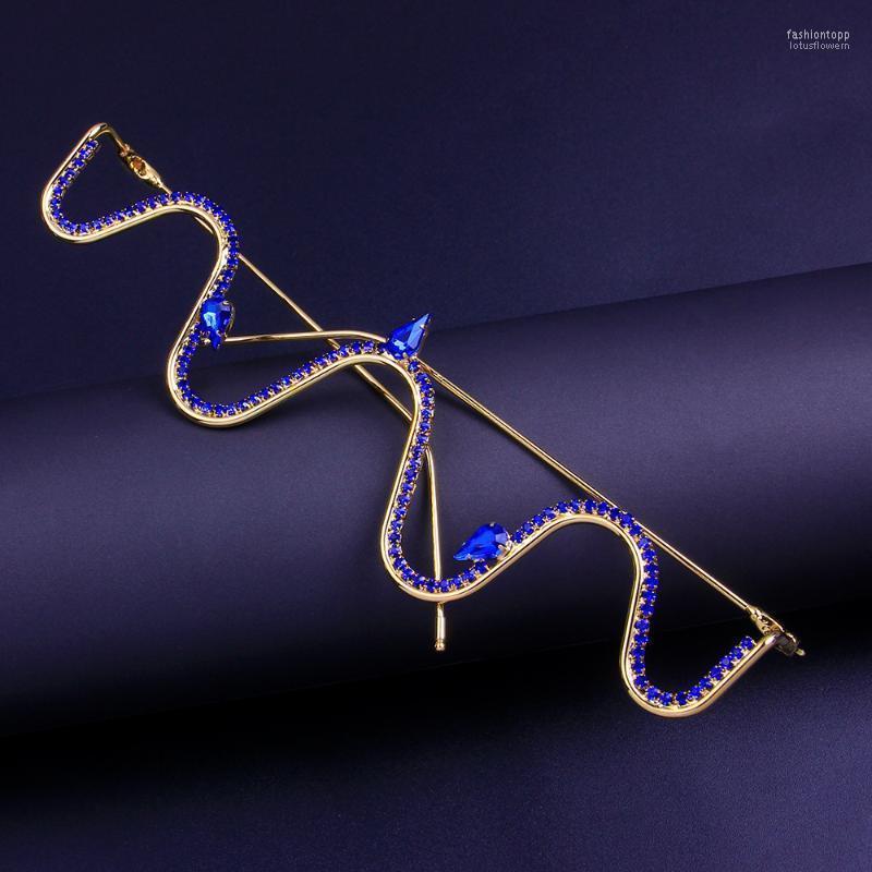 

Fashion Sunglasses Frames Eyeglasses Frame Women Luxury Rhinestone Metal Chain Wave Design Sun Glasses For Decoration ShadesFashion