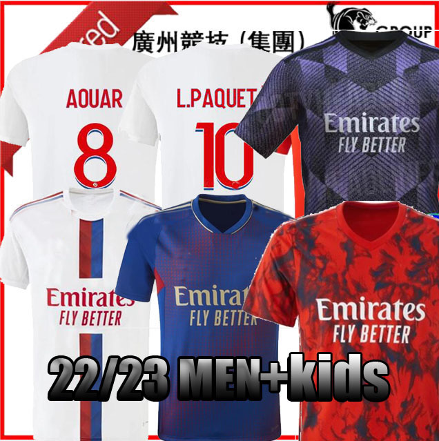 

21 22 23 Lyonnais soccer jersey 2021 2022 2023 lyon EMERSON TOKO EKAMBI DEMBELE L.Paqueta FAIVRE CHERKI Ndombele 4TH maillot de foot football shirts away third kids kit, 22/23 third 1