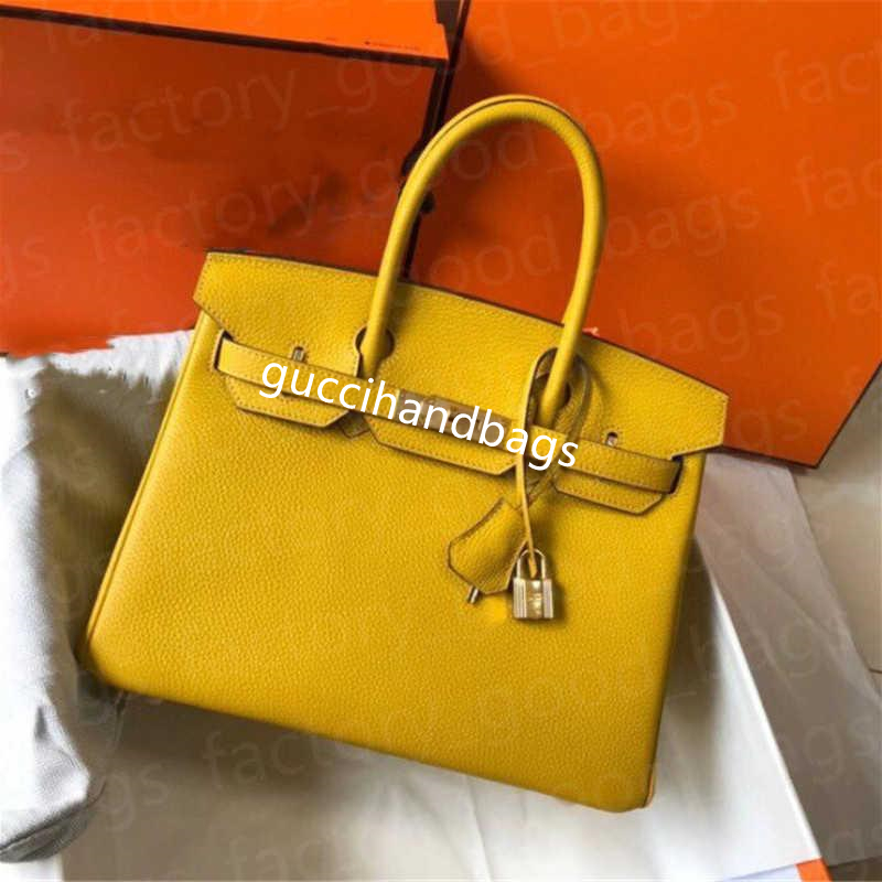 

Genuine Leather Bags designers bags Women Handbag Clutch Birkin Rouge Togo with Gold Hardware Totes, Orange